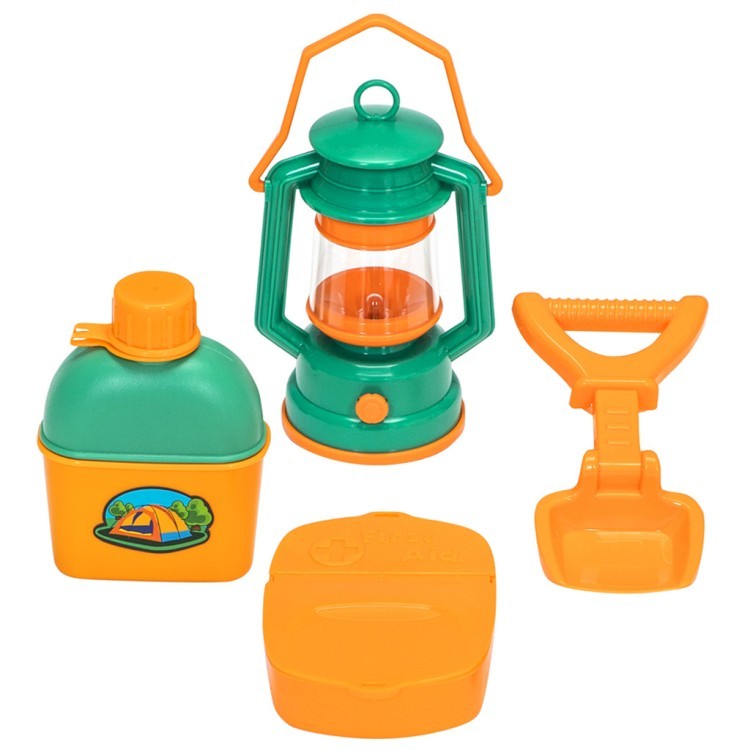 Детская лампа "Набор Туриста" с набором для пикника 3 предмета: фляжка, аптечка, лопатка (G209-001)