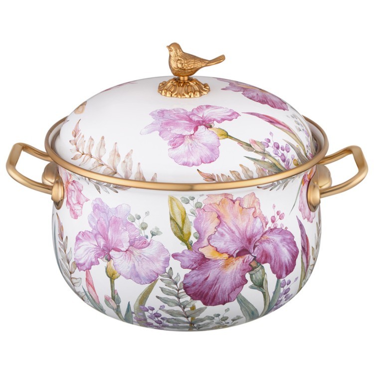 Кастрюля эмалированная lefard с крышкой, серия irises 3,8л, диа.20см подходит для индук.пл Lefard (950-753)