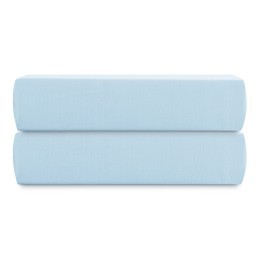 Простыня на резинке из перкаля голубого цвета из коллекции stripes, 180х200х30см (80929)