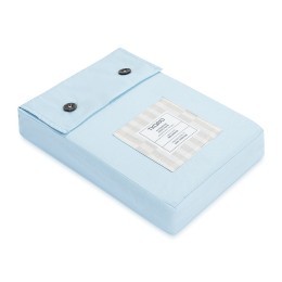 Простыня на резинке из перкаля голубого цвета из коллекции stripes, 180х200х30см (80929)